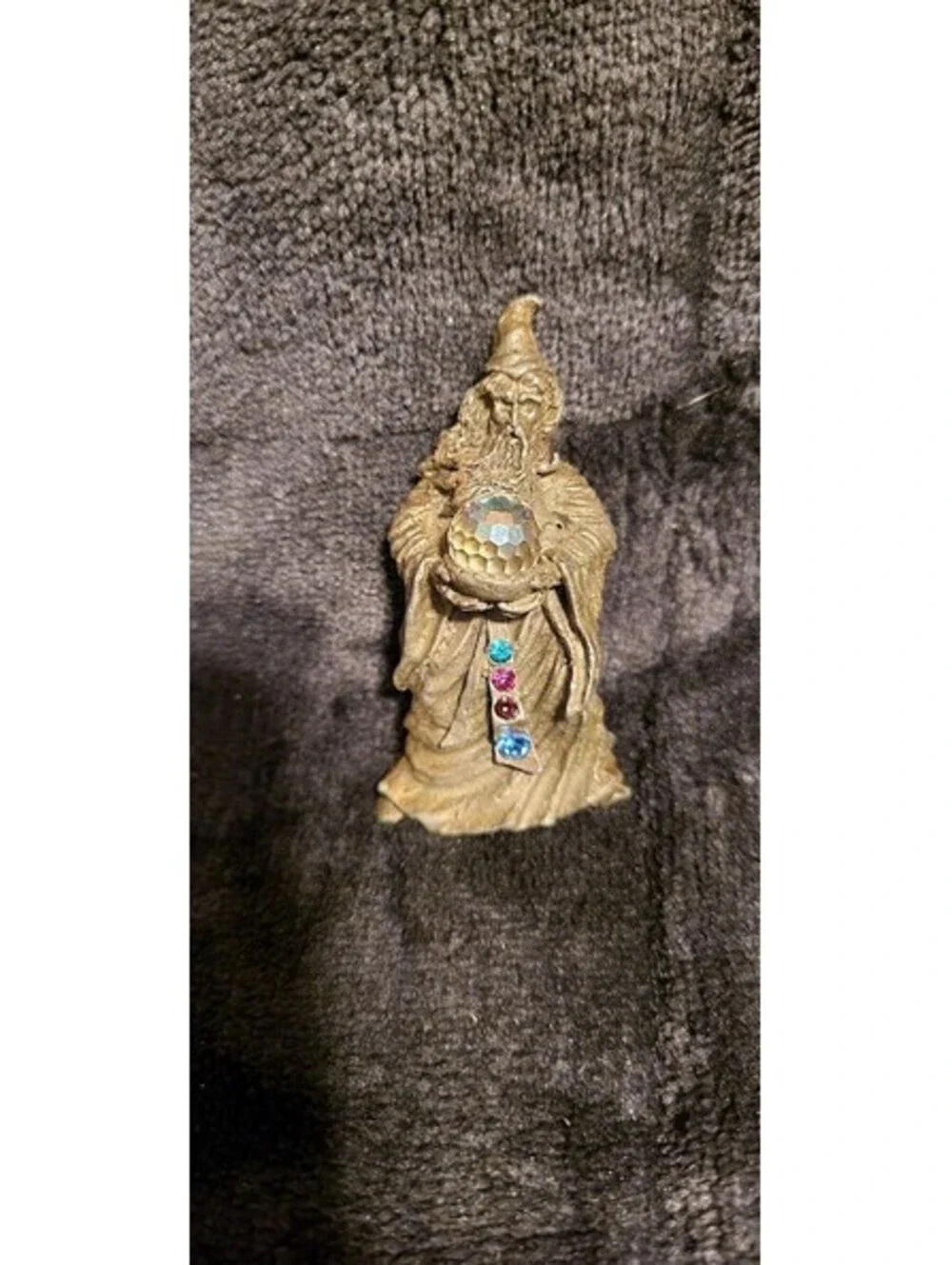 Set of 2 Vintage 1990s Metal Dungeons & Dragons Miniature Figurines w/ Gems